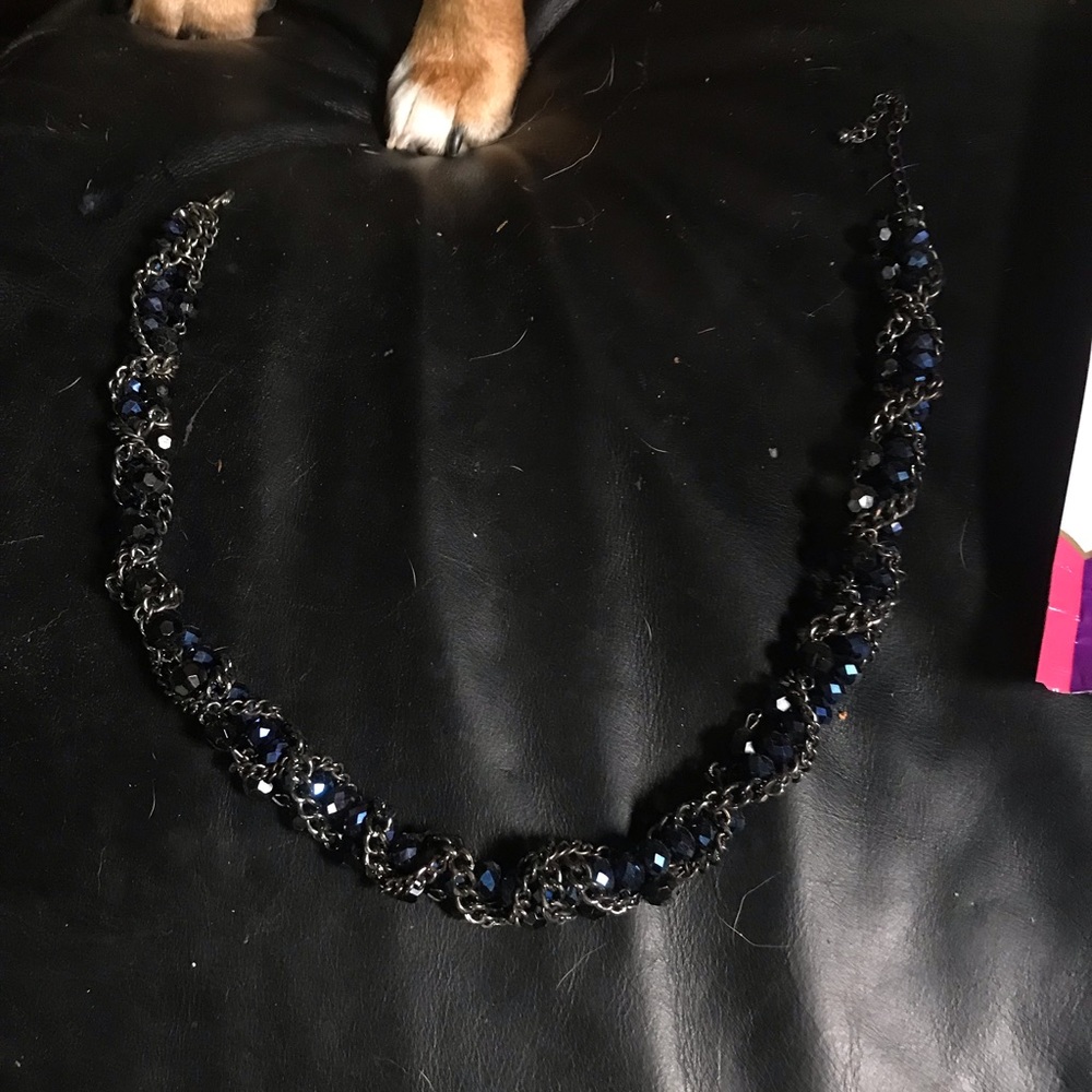 WHBM blue & black statement necklace